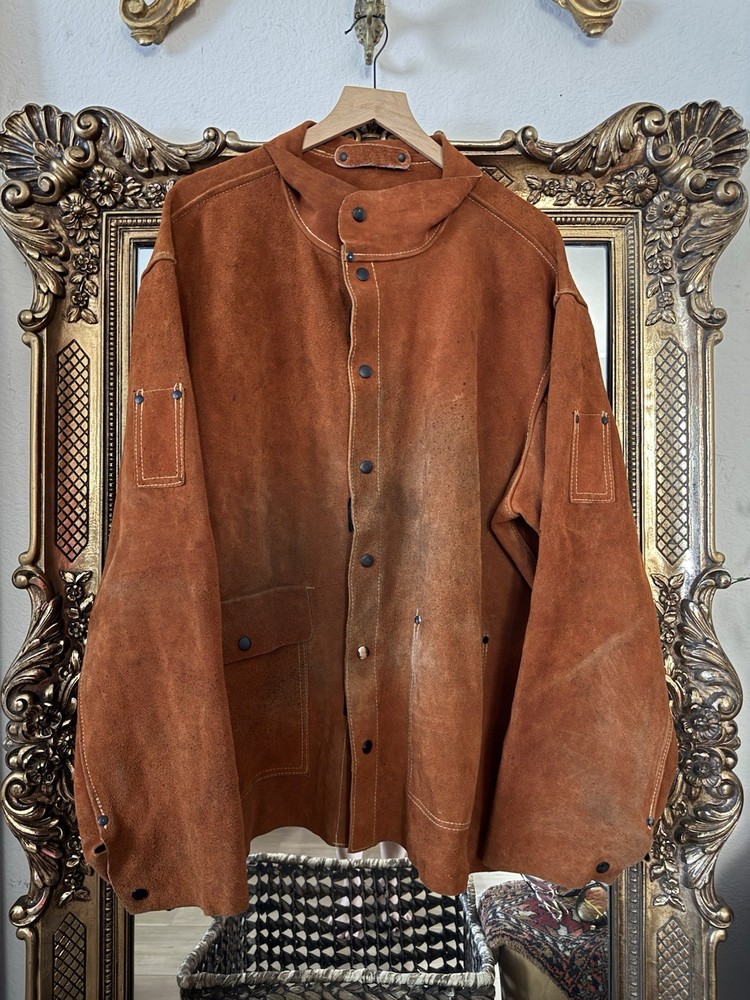 Genuine Suede Welding Jacket 54PTP No Size Tag 2X+ Condition as shown