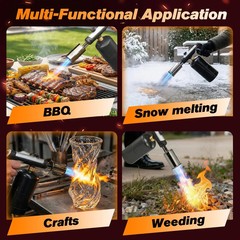 Saker Propane Torch,3272°F High Heat Adjustable Flame Thrower Gun with Safety Lo