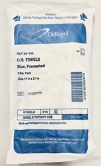 *1-Pack* DeRoyal Sterile Blue O.R Towels Prewashed 17″ x 27″ Blue 63-103