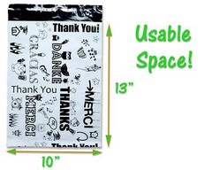 Thank you Collection Poly Mailers 10×13″ Combo, Self Seal Shipping Mailing bags