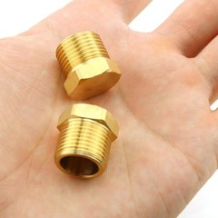 2Pcs 3/8″ Male NPT Brass Hex Head Pipe Plug Threaded Fitting Coupler Adapter