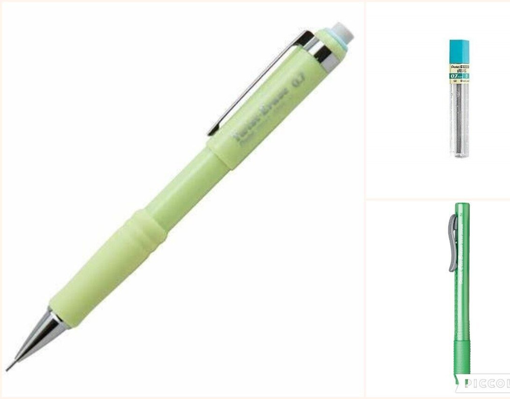 Pentel Twist-Erase III Pencil Kit 0.7mm Lt. Green Lead Clic Eraser School Office