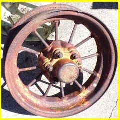 G768A RW45A * John Deere 66 Plow Wheel * 18″ * Round Spoke * Nice * G769A * 5.50