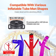 750W Electric Air Blower Fan Inflatable Dancer Wind Wavy Tube Man Puppet 1HP 18″