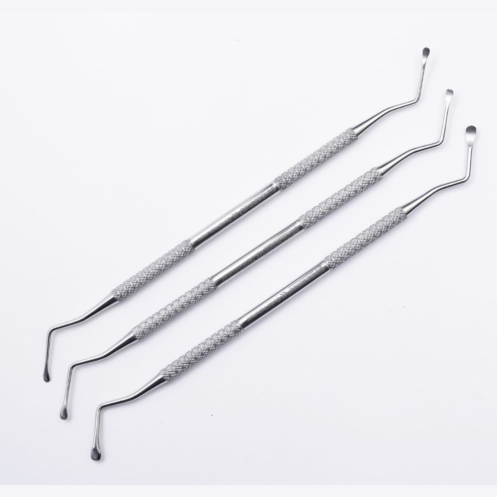 3 Pcs Dental Spoon Excavator Set 1.25mm 1.5mm 2mm Restorative Tools