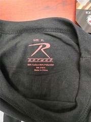 .= Rothco Men’s Security T-Shirt XL Black 2-Sided Cotton Poly Blend Short Sleeve
