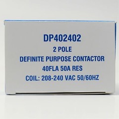 Supco DP402402 Contactor 40 FLA 50 RLA 240 Volts 2 Pole