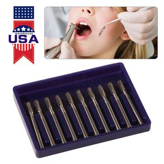 Dental Carbide Burs FG 558 Cross Cut Straight Fissure (pack of 10 Burs)