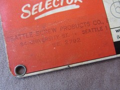 1953 Holo Krome Socket Screw Selector Calculator * Seattle Screw Products Co