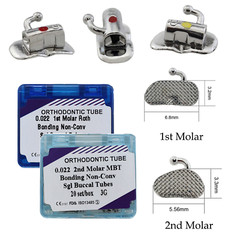 20 Sets Dental Orthodontic Buccal Tube 1st 2nd Molar Roth MBT 022 Bondable 3G