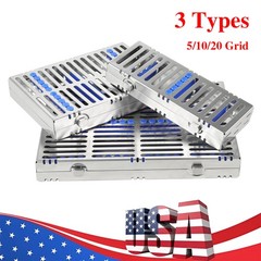 DENTAL AUTOCLAVE STERILIZATION CASSETTE RACK BOX TRAY FOR 5 10 20 INSTRUMENTS