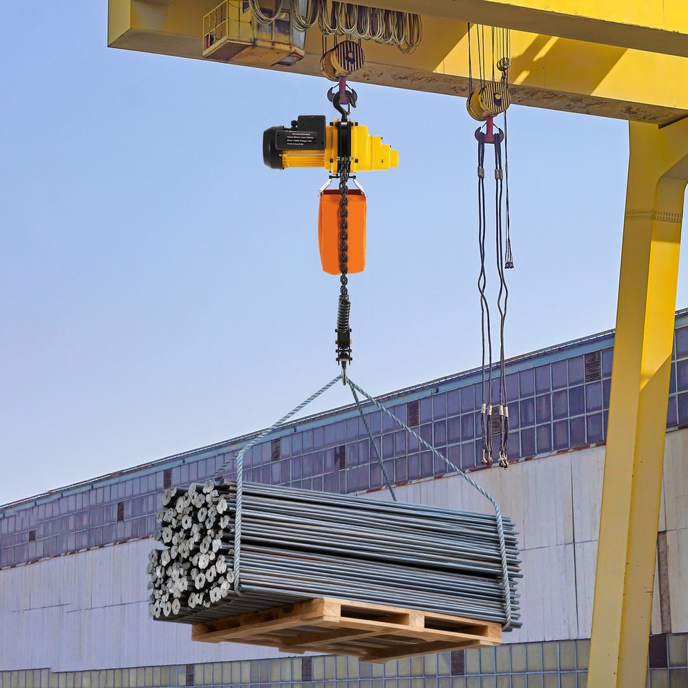Electric Chain Hoist Single Phase Crane Hoist 2200 lbs Load 10 ft Lifting 1300W