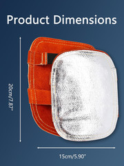 Hand Heat Shield, Welding Hand Pad, Split Cowhide Leather Aluminized Back Weldin