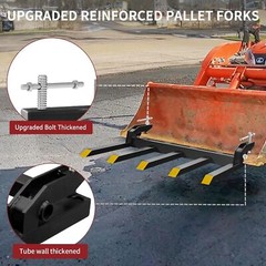 42″ Heavy Duty Debris Fork for Tractor Skid Steer Buckets Clamp on Trash Forks