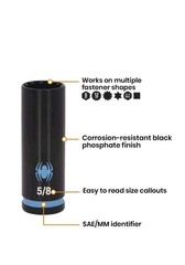 NIP Spyder 3-Piece 3/8-Inch Drive Deep SAE Impact Socket Set w/Adapter. # 19710