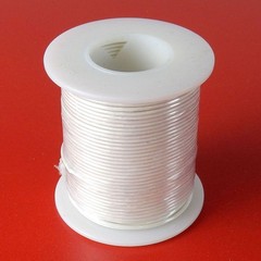 100ft 24ga 24awg Silvered Copper White Teflon TFE Solid Wire