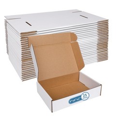 9″ x 6″ x 2″ White Corrugated Cardboard Shipping Boxes Set of 25, Heavy-Duty …