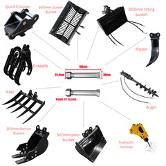 TYRANT 17 Mini Excavator Kubota D902 Engine Side Swing with 12 attachments