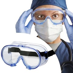 Full Sealed Safety Goggles Over Glasses Anti Fog Clear Lens Lab Eye Protective