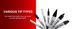 Permanent Markers, Large, Chisel Tip, Black, 4 Count – Marks on Paper, Plastic,