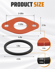 4Pcs Circulator Pump Flange Gaskets + Sealing Rings Fit for TACO 007 Series for