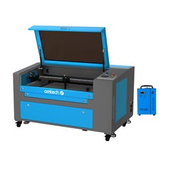 OMTech 60W 16×24 CO2 Laser Engraver Cutter Cutting with CW-5200 Water Chiller