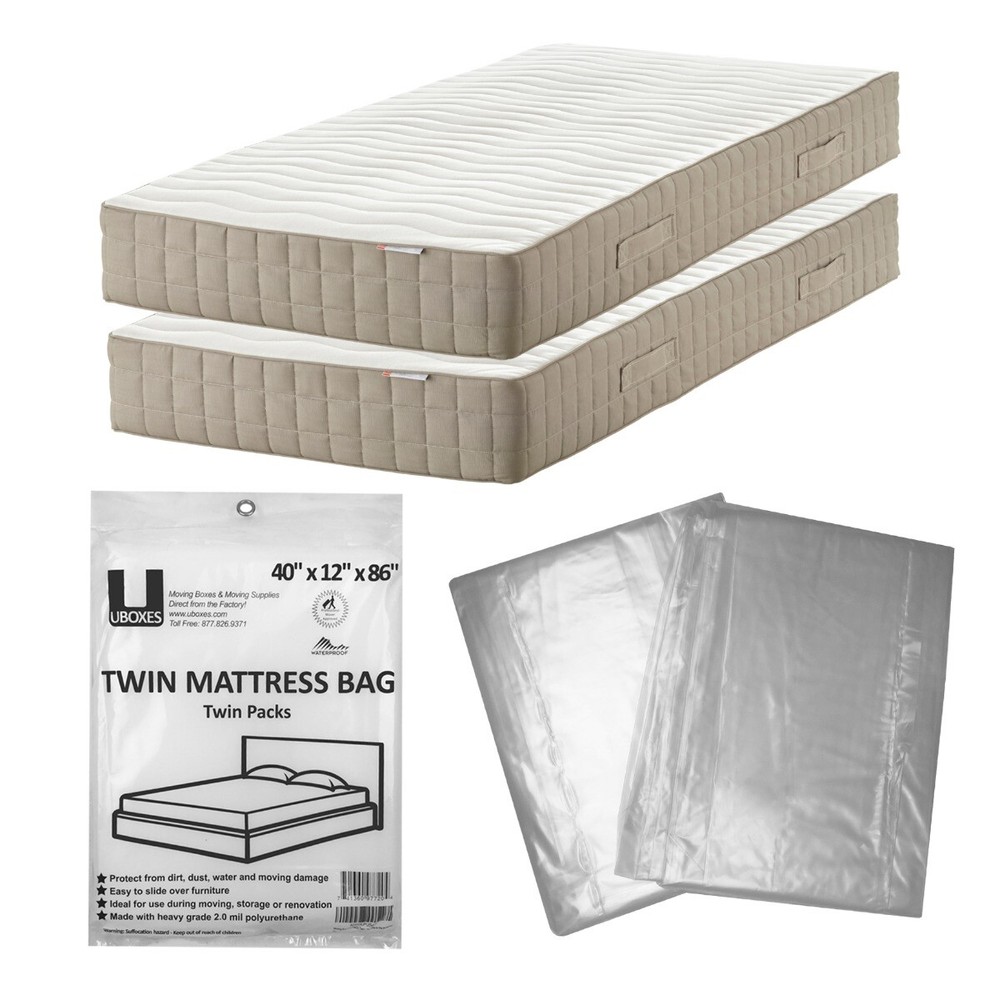 UBMOVE Twin Mattress Bags 40″ x 12″ x 86″ Set of 2 for Box Spring & Mattress
