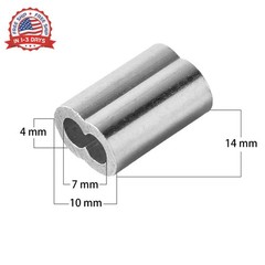 Aluminum Cable Crimping Sleeves 3mm Wire Rope Ferrules 100Pcs for Wire Fixing