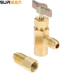 R1234Yf Self-Sealing Can Tap Depressor, F-1/4 SAE 1/2 LH Thread Valve Tool Bottl