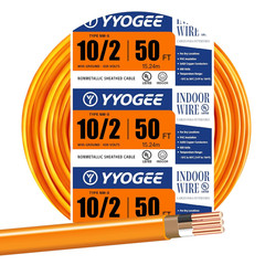 12/2 NM-B Wire with Ground, 100 FT 12 Gauge Wire Solid Pure Copper Non-Metallic