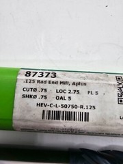 Helical Corner Radius End Mil 3/4″ Dia 0.1250″ Radius, 5 FL Solid Carbide 87373