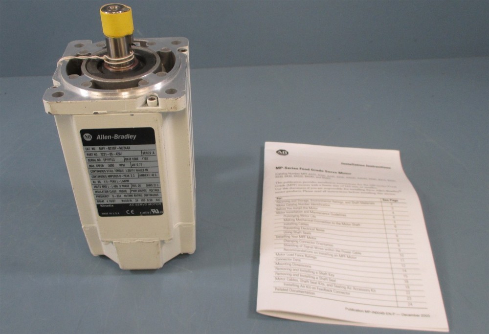 Allen Bradley 7231-05-4204 Servo Motor Ser A 0.77 kW MPF-B310P-MJ24AA NWOB