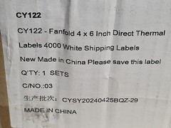4000 4″x6″ Fanfold Direct Thermal Shipping Labels for Zebra Rollo Printers
