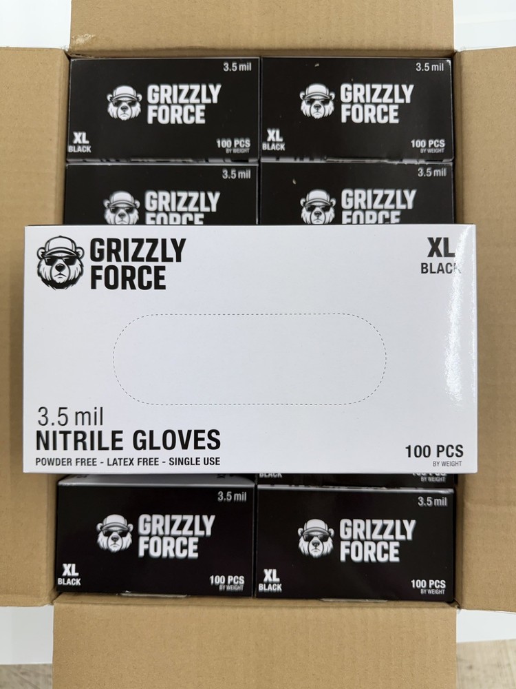 Black Nitrile Disposable Gloves Powder Latex Free 3.5 mil XL