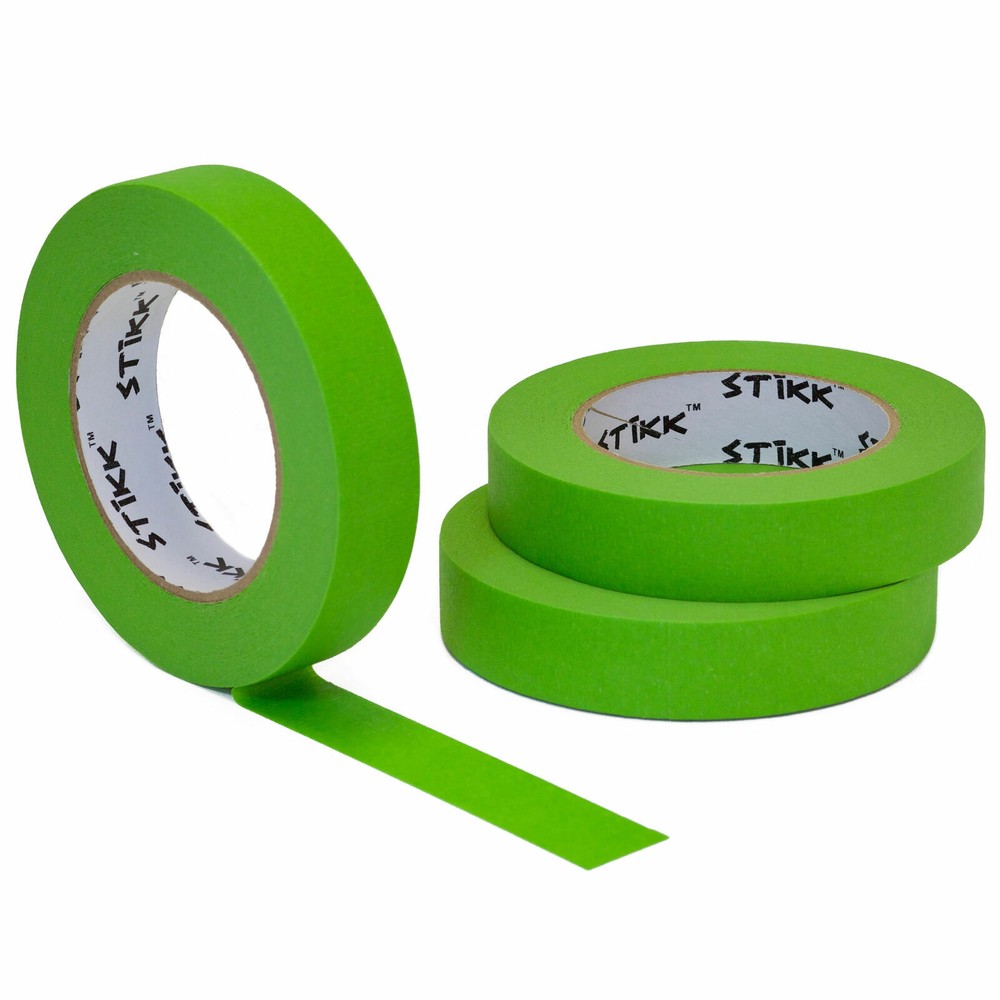 3pk 1″ 24mm x 60yd STIKK Green Painters Masking Tape 14 Day Easy Removal