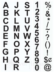 500+ Characters 1” VINYL LETTERS + NUMBERS Lettering Label Stickers Black Decals
