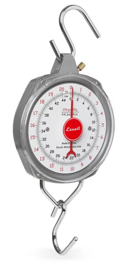 Escali Hanging Dial Scale – 44 lbs x 4 oz / 20 kg x 0.1 kg. Produce Scale
