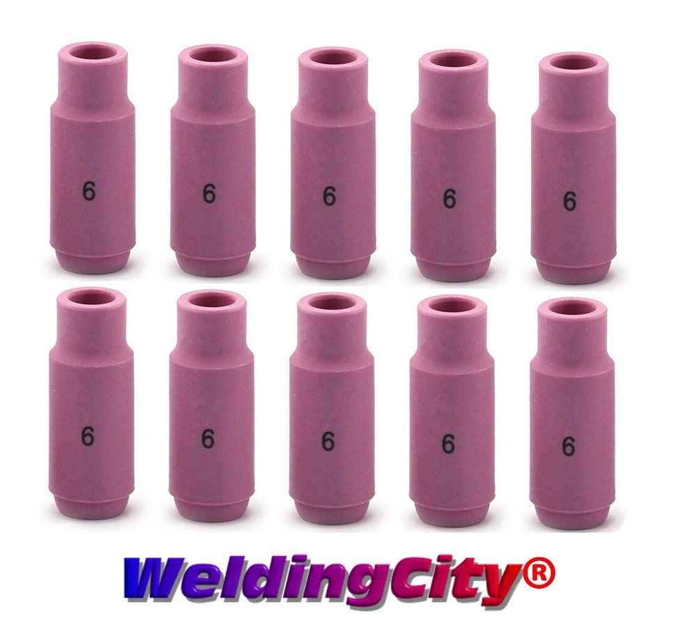 WeldingCity® 10-pk Alumina Ceramic Cup 10N48 #6 3/8″ TIG Welding Torch 17/18/26