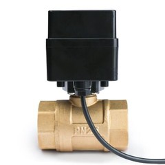 U.S. Solid Motorized Ball Valve with Indicator Lights 1 in Brass 9-36V N/O