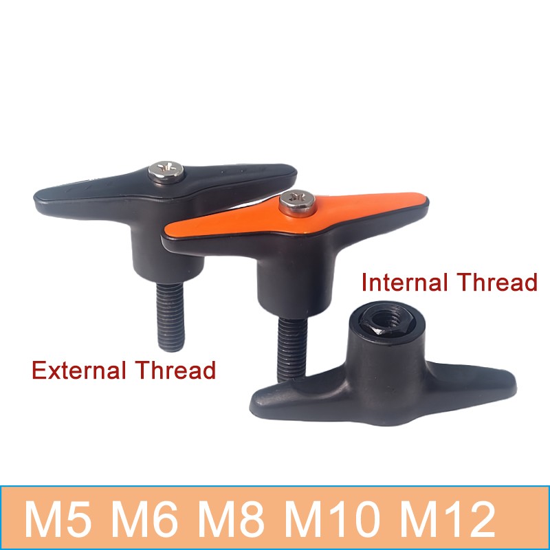 M5 M6 M8-M12 Plastic Tee Wing Knob T-Shape Clamping Thumb Screw Hand Grip Bolt