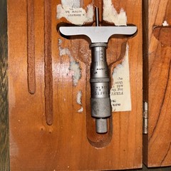 Craftsman Variable Depth Gauge Micrometer w/Wood Storage Box Case & Extra Gauges