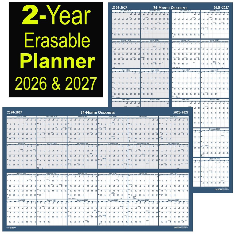 2026 & 2027 3964 HOD3964 House of Doolittle 2-Year Dry Erase Wall Calendar