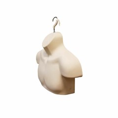 1 Set Male & Female Torso Mannequins Flesh Dress Form with 2 Stands & 2 Hangers