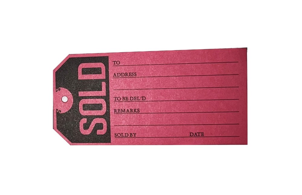 100 pcs SOLD Tags 4 3/4″ x 2 3/8″ Retail Inventory Garage Sale Swap Meet Tag