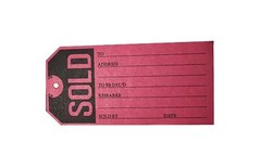 100 pcs SOLD Tags 4 3/4″ x 2 3/8″ Retail Inventory Garage Sale Swap Meet Tag