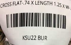KSU22 BURNDY CROSS FLAT-.74 X LENGTH 1.25 X W-.57 TIN-PLATED COPPER ALLOY SERVIT