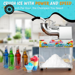 Commercial 48L Snow Cone Machine – 500LB/H Electric Shaved Ice Maker FREE SHIP