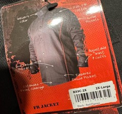 Revco BX9C Welding Jacket, Black with Red Flames 2XL