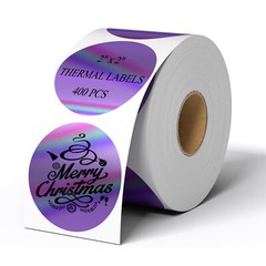 400/Roll 2” Holographic Circle Direct Thermal Stickers Labels for Rollo Zebra