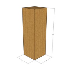 5 8x8x24 Kraft Brown Corrugated Shipping Boxes 32 ECT Single-Wall New